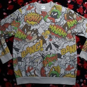 Vintage 2000s Looney Tunes All Over Print Pullover Sweatshirt Size 2XL
